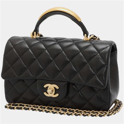 chanel vintage lambskin shoulder bag|chanel mini flap bag with top handle.